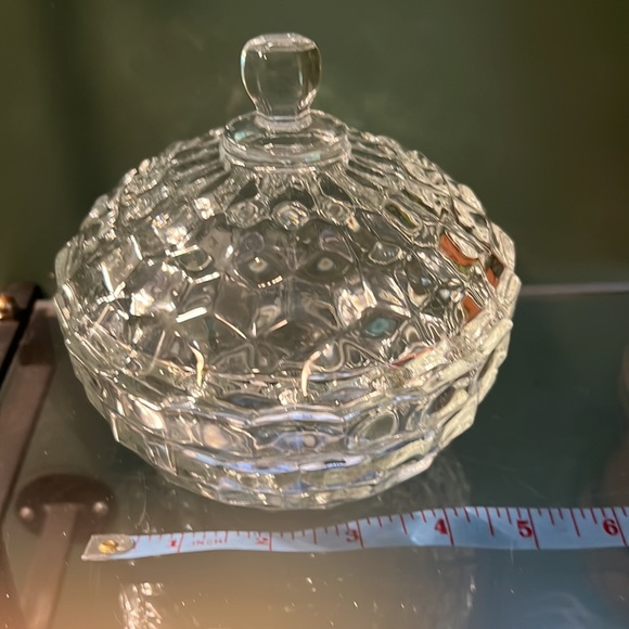 Vintage Fostoria American Glass Covered Candy/Trinket Dish - Picture 4 of 4